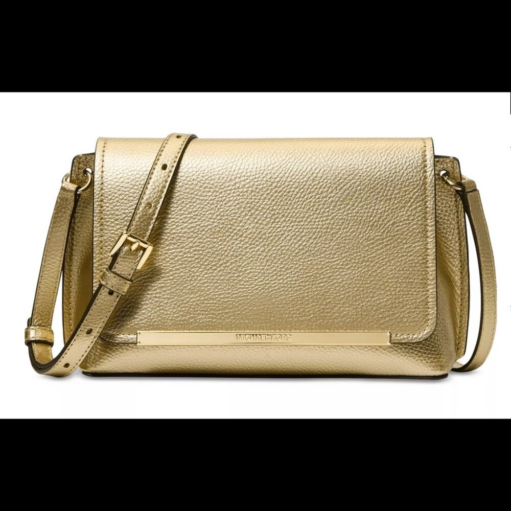 MICHAEL Michael Kors Evelyn Medium Flap Beige Crossbody Bag NWT